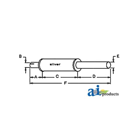A & I Products Muffler 32" x4" x4" A-06417AB
